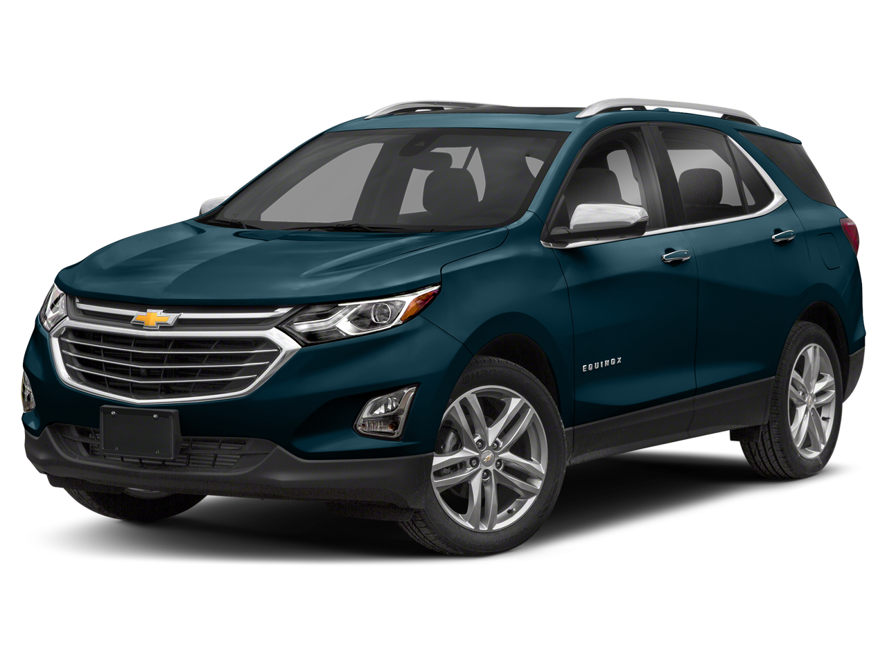 2021 Chevrolet Equinox Premier in Summit White — front three-quarter view