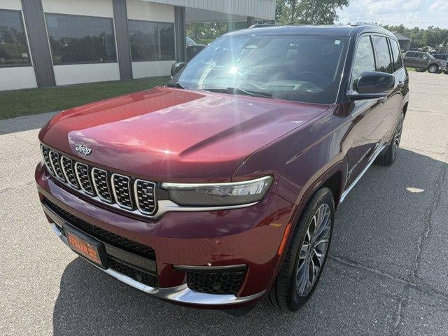 2021 Jeep Grand Cherokee L Summit Reserve in Maroon — front three-quarter view